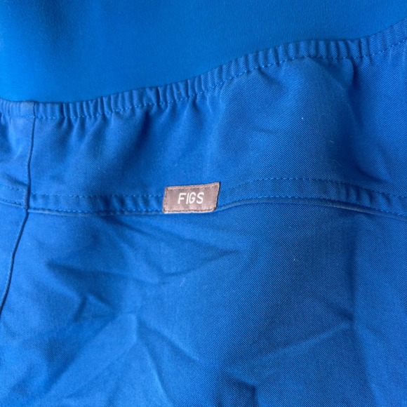 Figs High Waisted Isabel Wide Leg Scrub Technical Cobalt Blue Pants Size Small - Picture 5 of 8